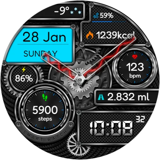 Hybrid TUNUK URX44 Watch face screenshot 23