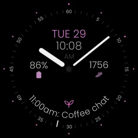 Minimal Black v31 Watch Face screenshot 12