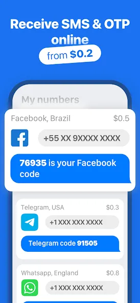 SMS Virtual - Receive SMS screenshot 1