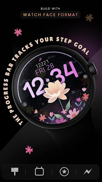 Flower Steps watch face screenshot 3