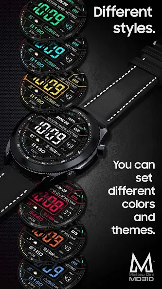 MD310 Digital watch face screenshot 4