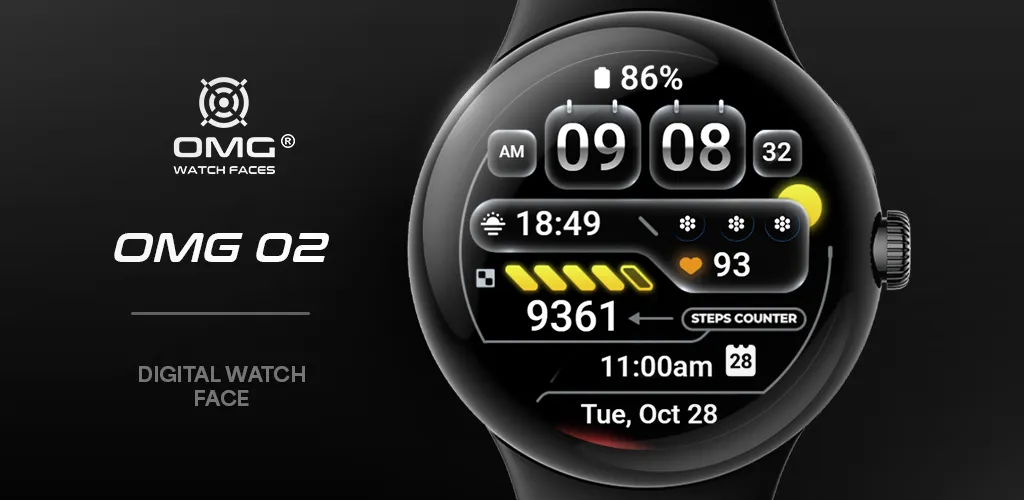 Digital Watch Face - OMG 02 screenshot 1