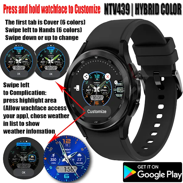 NTV439 - Hybrid watch face screenshot 8