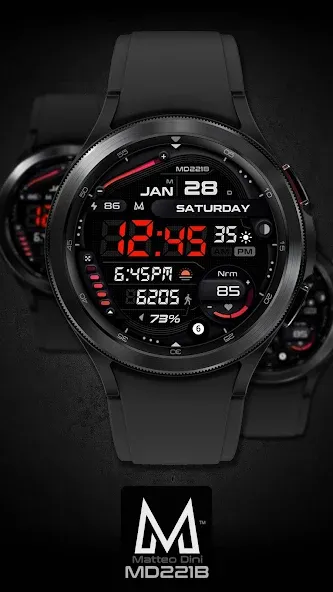 MD221B Digital watch face screenshot 3