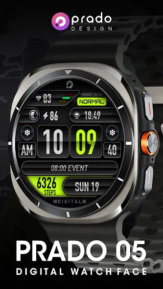 PRADO 05 Digital Watch Face screenshot 2