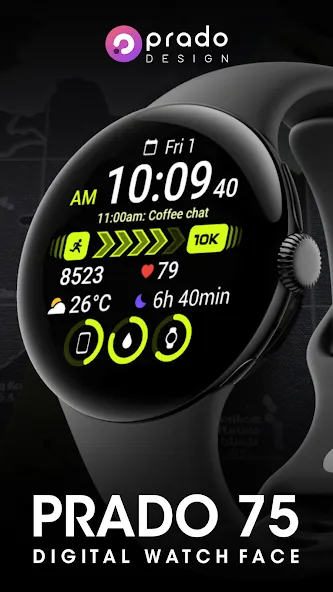 PRADO 75 Digital Watch Face screenshot 2