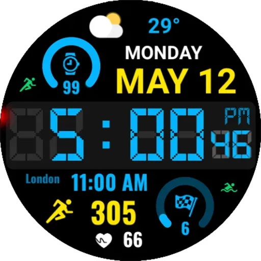 Big Bold Digital WearOS NTV584 screenshot 23