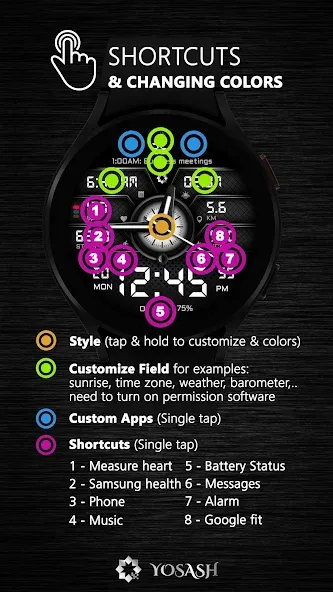 A450 Modern Watch Face Wear OS screenshot 8