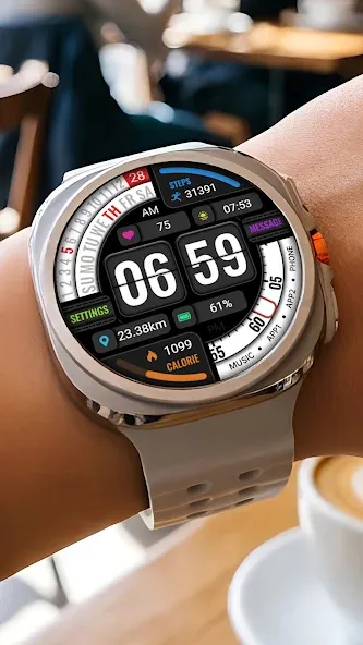Diagonal Text ZKin Watch Face screenshot 1