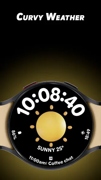 Curvy Weather - Watch face screenshot 1