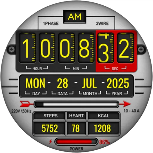 Digital Fliptime Watch face screenshot 15