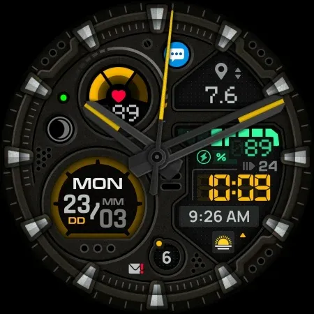 SH087 Watch Face, WearOS watch screenshot 10