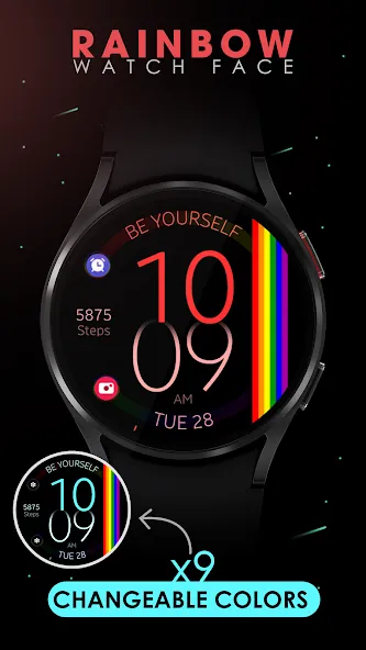 Rainbow digital watch face screenshot 4