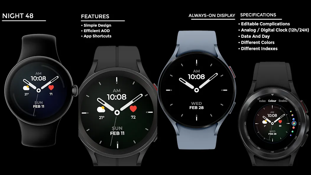 Night 48 - watch face screenshot 15