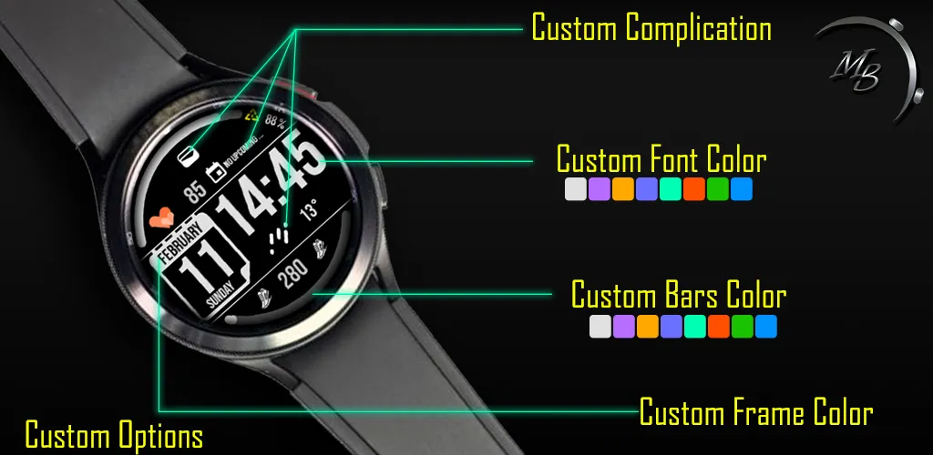 Digital Watch Face MB110 screenshot 1