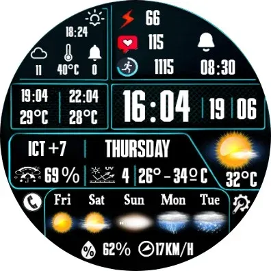 N-SPORT750 DigitalWeather Face screenshot 16