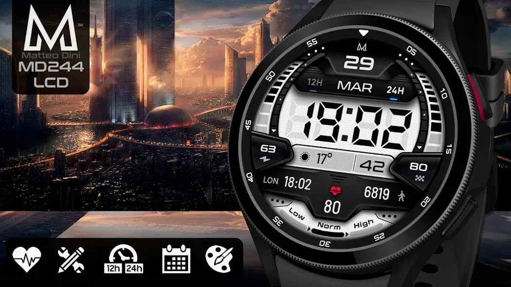 MD244 LCD Digital watch face screenshot 1