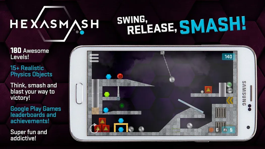 HEXASMASH - Physics Puzzle screenshot 1