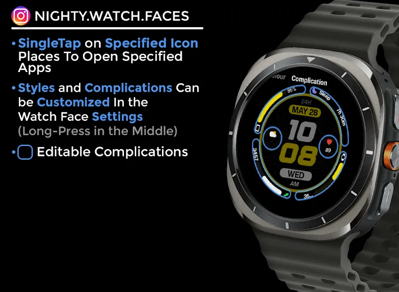 Night 96 - watch face screenshot 6