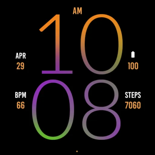 Orange Purple Light Watch Face screenshot 4