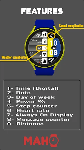 MAHO006 Wear OS Watch Face screenshot 2