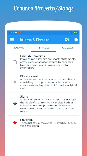 English Idioms & Phrases screenshot 3