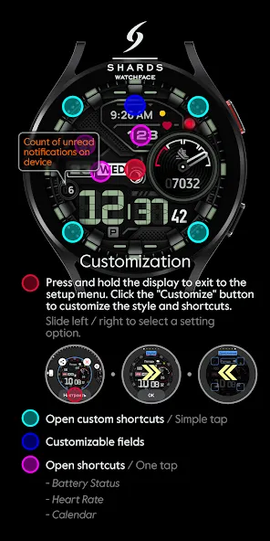SH026 Watch Face, WearOS watch screenshot 6