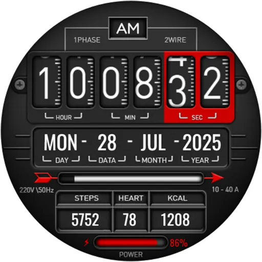 Digital Fliptime Watch face screenshot 12