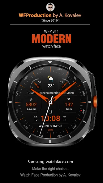 WFP 311 Modern watch face screenshot 1