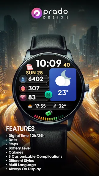 PRADO 67 Digital Watch Face screenshot 2