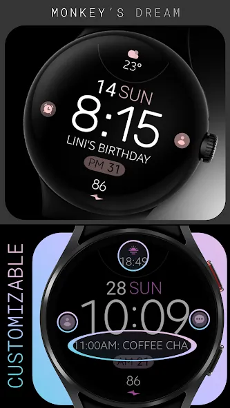 Battery Rose Gold watch face screenshot 2