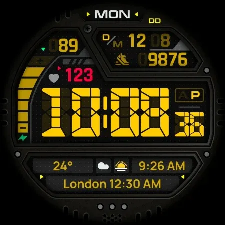 SH058 Watch Face, WearOS watch screenshot 10