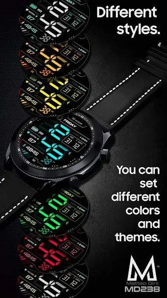 MD238 Digital watch face screenshot 4