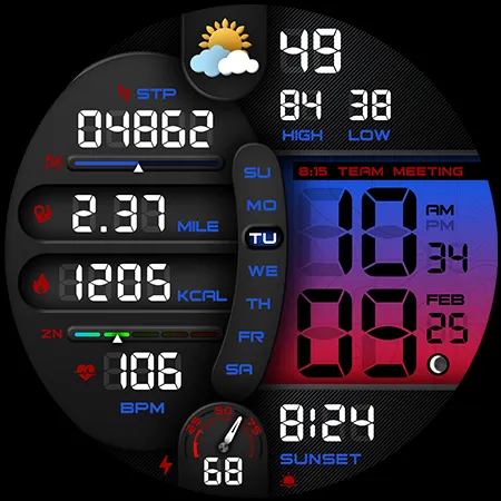 PER20 Digital Watch Face Meru screenshot 43
