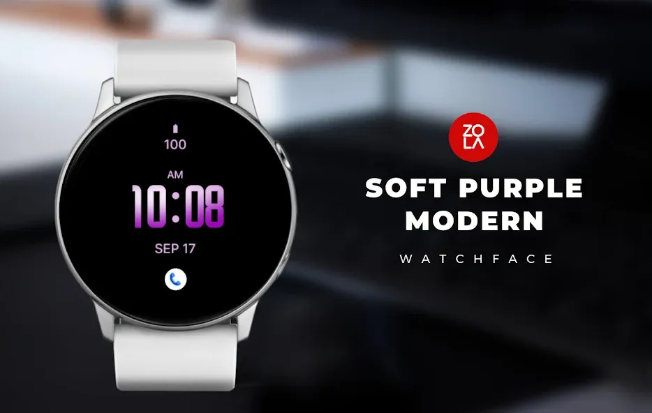 Soft Purple Modern Watch Face screenshot 1