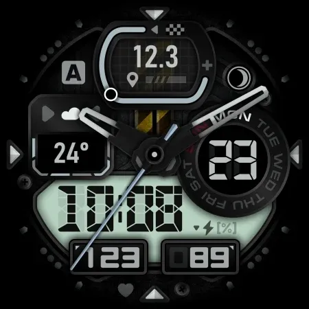 SH019 Watch Face, WearOS watch screenshot 14