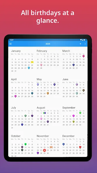 Birthday calendar screenshot 13