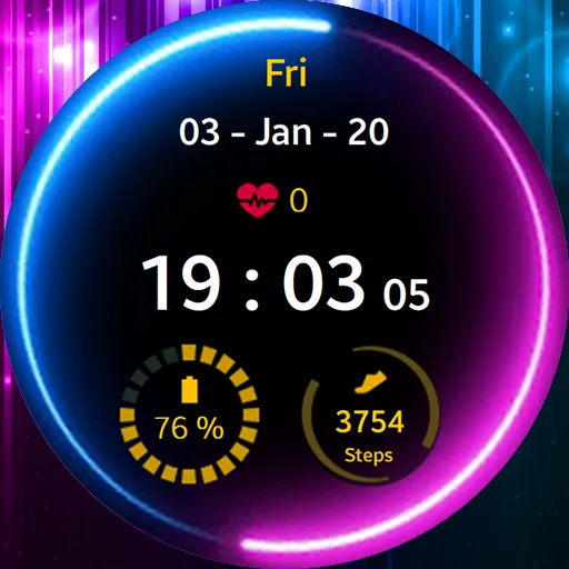 Neon Blue Pink Watch Face screenshot 1