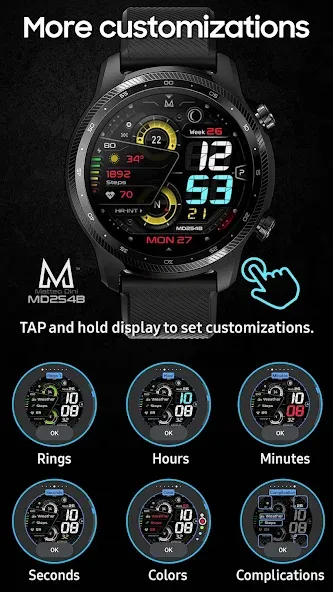 MD254B Digital watch face screenshot 6