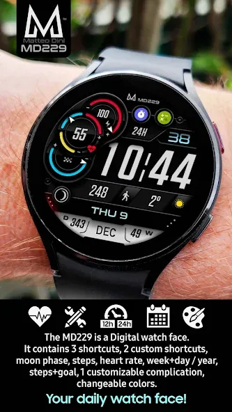 MD229 Digital watch face screenshot 1