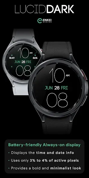 Lucid Dark digital watch face screenshot 4