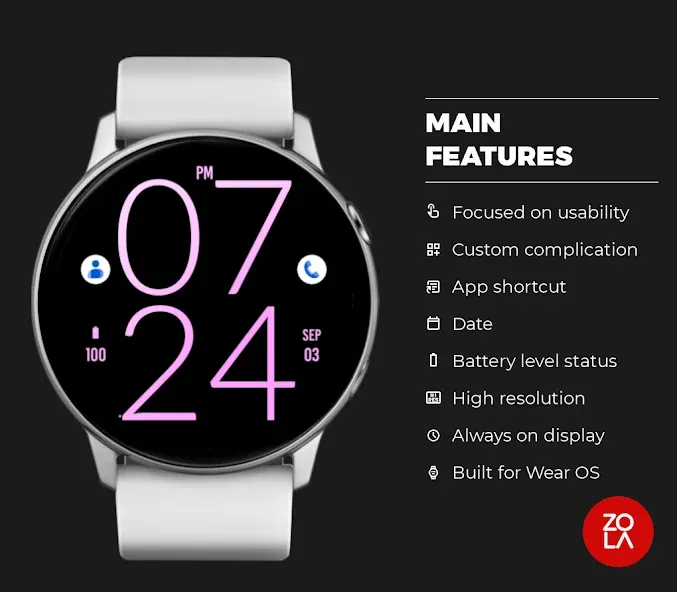 Pure Pink Light Watch Face screenshot 2