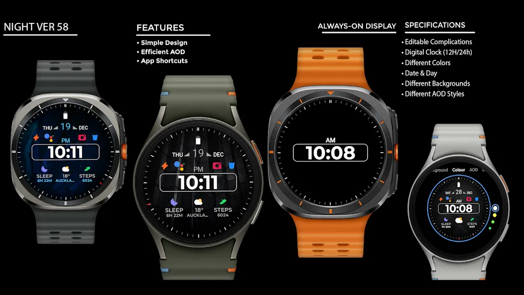 Night ver 58 - watch face screenshot 15