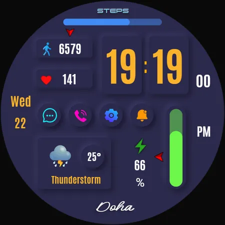 Doha Digital Watch Face screenshot 34