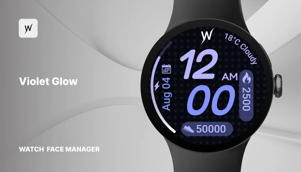 Violet Glow Watch Face screenshot 1