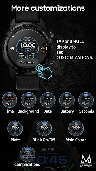 MD318 3D Digital Watch Face screenshot 7