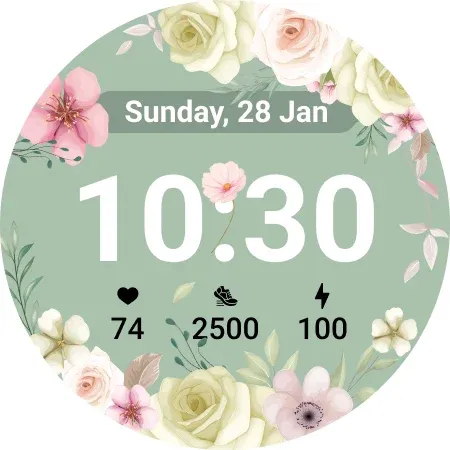 U011Flower Pastel Watch Face screenshot 18