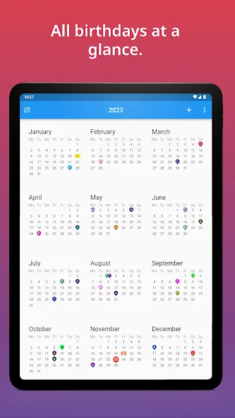 Birthday calendar screenshot 5