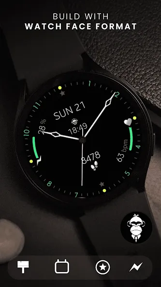 Minimal Black v18 Watch Face screenshot 1