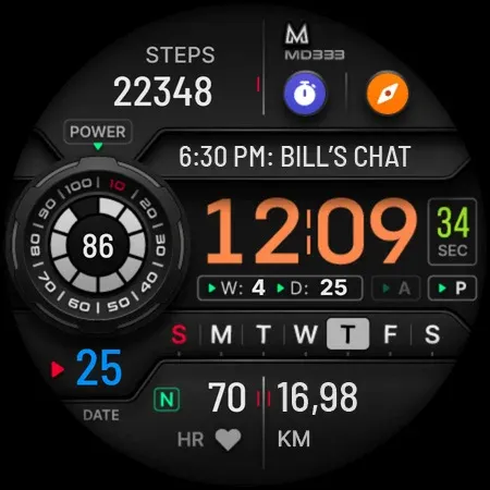 MD333 Digital watch face screenshot 12